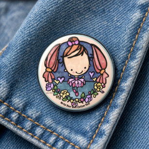 Süße Ballerina Kawaii Balletttänzerin Whimsical Button