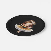Süße Ballerina Pappteller (Schrägansicht)