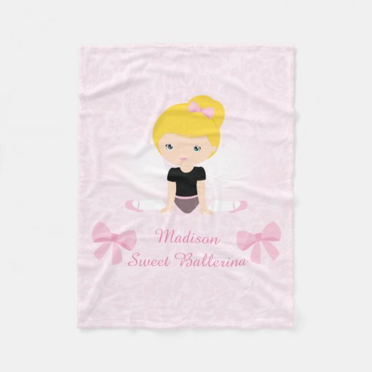 Süße Ballerina personalisiert Fleecedecke (Vorderseite)