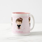 Süße Ballerina personalisiert Zweifarbige Tasse (VorderseiteRechts)