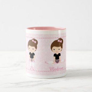 Süße Ballerina personalisiert Zweifarbige Tasse
