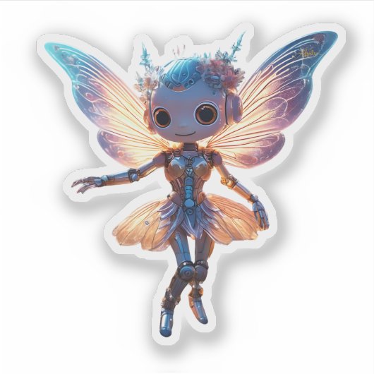 Süße Ballerina Tanzroboter Pixie Aufkleber (Vorderseite)