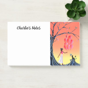 Süße Ballerina und Katze Sonnenuntergang Post-it Klebezettel