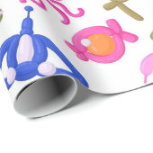 Süße Ballontiere Buntes Kinder Muster Geschenkpapier (Rolleneckpunkt)