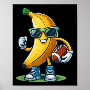 Süße Banane spielt Fußball Fruchtliebhaber Fußball Poster