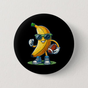 Süße Banane spielt Fußball Obstliebhaber Fußball Button