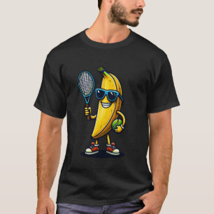 Süße Banane spielt Tennis Obstliebhaber Tennisspie T-Shirt