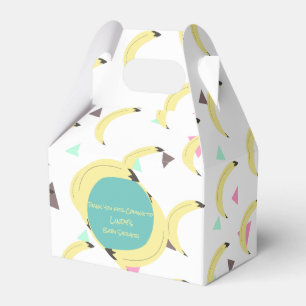 Süße Bananen-Bündel-Teal-Confetti-Baby-Party-Gesch Geschenkschachtel