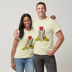 Süße Bananen-Hochzeitspaar-Liebeskunst T-Shirt