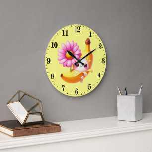 Süße Bananenliebhaber Küche Große Wanduhr