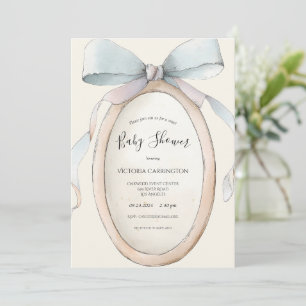 Süße Bänder & Schleifen Vintage-Baby-Party  Einladung