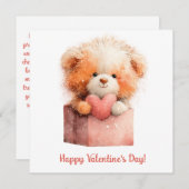 Süße Bär-Valentinsgeschenk-Kunst Feiertagskarte (Vorne/Hinten)