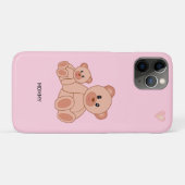 Süße Bären auf Hellrosa Case-Mate iPhone Hülle (Rückseite (Horizontal))