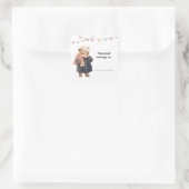 Süße Bären Buchlabels Quadratischer Aufkleber (Tasche)