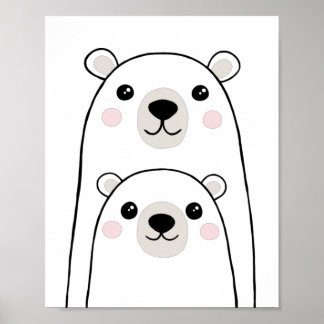Süße Bären-Wandkunst für Kinder Poster