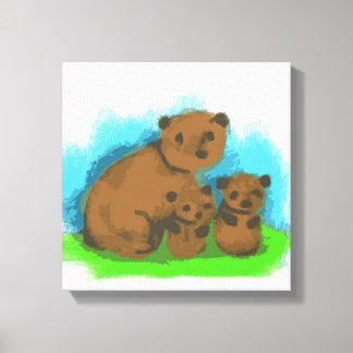 Süße Bärenfamilie auf Leinwand