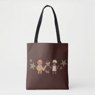 Süße Bärenfamilie-Tragetasche | Ästhetische braune Tasche