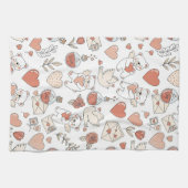 Süße Bärenherzen Valentinstag-Muster Geschirrtuch (Horizontal)