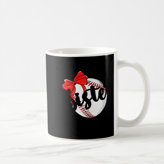 Süße Baseball-Schwester größten Fan-Bogen Kaffeetasse (Rechts)