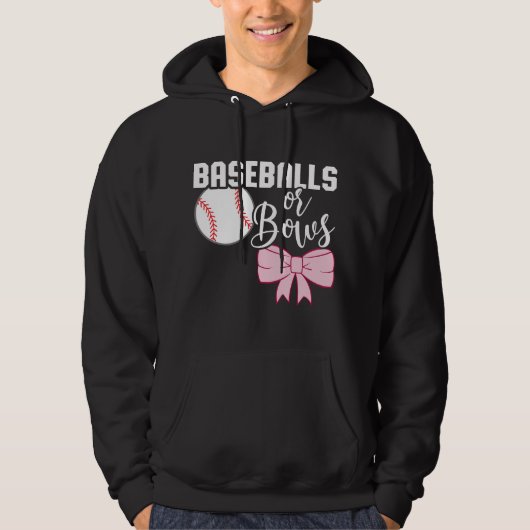 Süße Basebälle oder Schleifen Geschlechtsenthüllun Hoodie (Vorderseite)