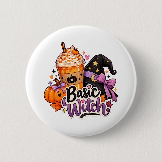 Süße Basic-Hexe-Halloween-Taste Button (Vorderseite)