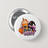 Süße Basic-Hexe-Halloween-Taste Button (Vorne & Hinten)