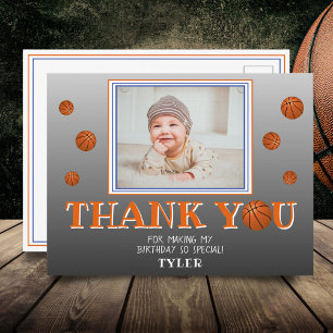 Süße Basketballkugeln Schultafel Foto Danke Postkarte