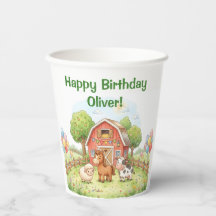 Süße Bauernhof-Geburtstag-Papier-Tasse