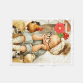Süße Bauernhof Mädchen und Tiere Decke (Vorderseite (Horizontal))