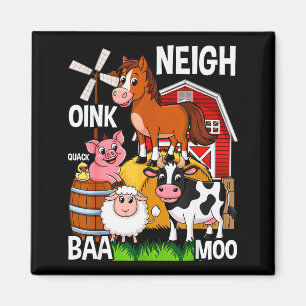 Süße Bauernhoftiere mit Geräuschen Magnet
