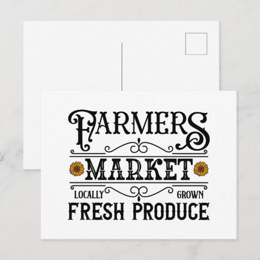Süße Bauernmarkt-Wortkunst Postkarte (Vorne/Hinten)
