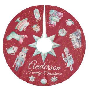 Süße Baumskirche mit Feiertagsdesigns Polyester Weihnachtsbaumdecke