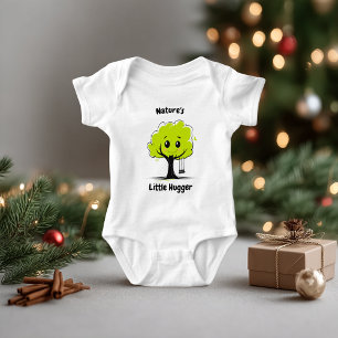 Süße Baumumarmung Baby Öko Illustration Strampler