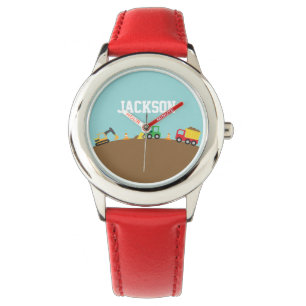 Süße Baustellenfahrzeuge für Jungen Armbanduhr