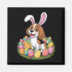 Süße Beagle Hasenohren Ostereiersuche Frohe Ostern Magnet