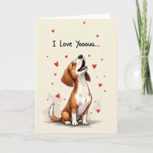 Süße Beagle-Ich-liebe-dich-Karte Karte