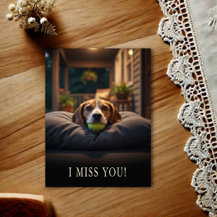 Süße Beagle-Ich-vermisse-dich-Postkarte Postkarte