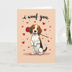 Süße Beagle-Ich-wuffe-dich-Karte Karte