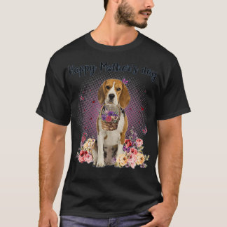 Süße Beagle-Mutter-Blume Frohen Muttertag Liebe Hu T-Shirt