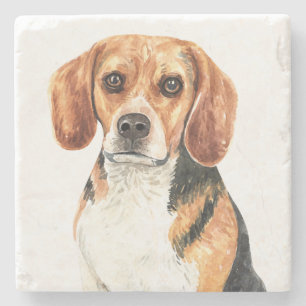 Süße Beagle-Mutter-Hundliebhaber-Welpen-Vater-Aqua Steinuntersetzer