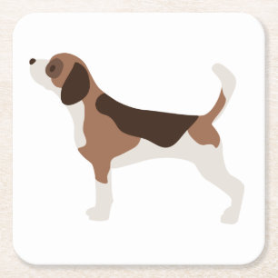 Süße Beagle-Mutter-Hundliebhaber-Welpen-Vater-Cart Rechteckiger Pappuntersetzer