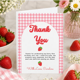 Süße Beeren-Dankeskarten zum 1. Geburtstag Dankeskarte