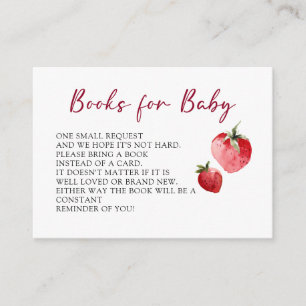 Süße Beeren-Erdbeere-Baby-Shower-Buch-Anfrage Begleitkarte