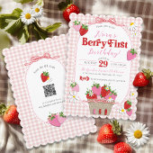 Süße Beeren Erste Erdbeermädchen 1. Geburtstag Einladung