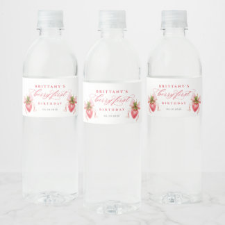 Süße Beeren-Erstgeburtstags-Wasserflaschenetikette Wasserflaschenetikett