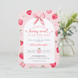Süße Beeren süße Erdbeeren Rosa Baby Shower Einladung