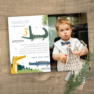 Süße Beißende Alligator-Sumpf-Kinder-Foto-Geburtst Dankeskarte
