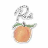 Süße bemalte Pfirsich-Frucht-Illustration Aufkleber (Vorderseite)