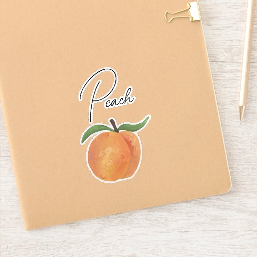 Süße bemalte Pfirsich-Frucht-Illustration Aufkleber (Notizbuch)