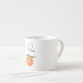 Süße bemalte Pfirsich-Frucht-Illustration  Espressotasse (Vorderseite Rechts)
